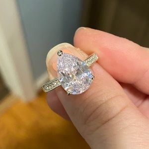 CZ pear ring
